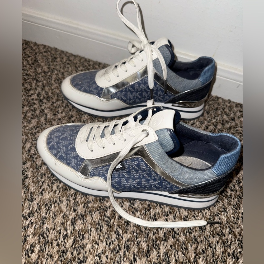 Michael Kors Blue and White Casual Sneakers - Picture 2 of 7
